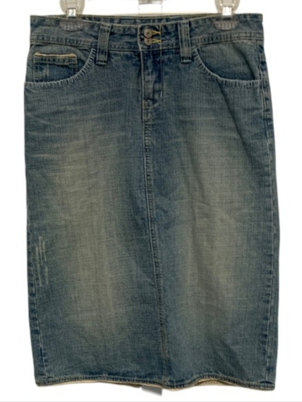 Classic Blue Denim Pencil Skirt